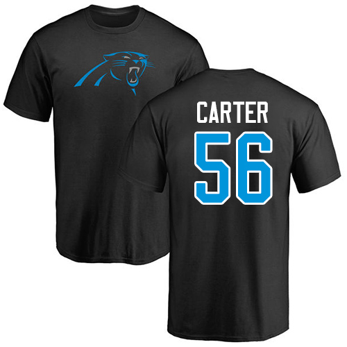 Carolina Panthers Men Black Jermaine Carter Name and Number Logo NFL Football #56 T Shirt->carolina panthers->NFL Jersey